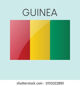 Flag of Guinea icon design, official colors and correct aspect ratio. Simple gradient vector illustration, eps 10
