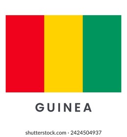 Flag of Guinea isolated on white background.