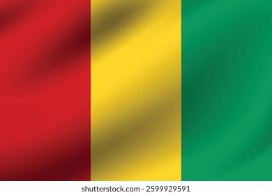 Flag of Guinea. Guinea flag official colors and proportion digital vector illustration. Wavy flag.