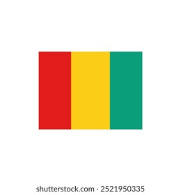Bandera de Guinea con rayas rojas, amarillas y verdes. Diseño de icono de Vector.