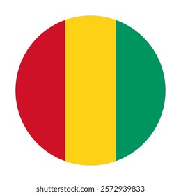 Flag of Guinea round shape, national symbol