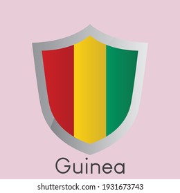 Flag of Guinea shield icon design, Simple gradient vector illustration, eps 10
