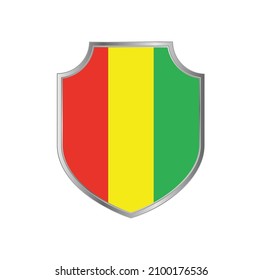 Flagge von Guinea mit silbernem Rahmen