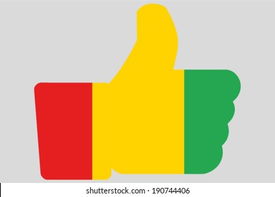 The flag of Guinea in a Thumbs Up Icon
