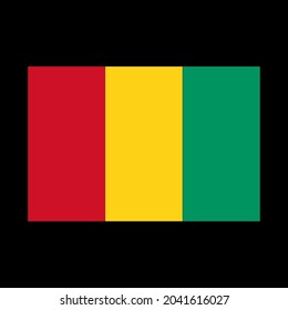 Flag of Guinea vector illustration on black background