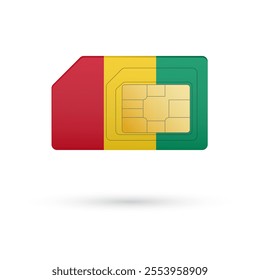 Flag of Guinea. Vector illustration of SIM Card with flag on white background