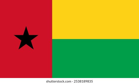 Bandera de Guinea-Bissau, formato 16:9, bandera de Guinea-Bissau, Imágenes vectoriales