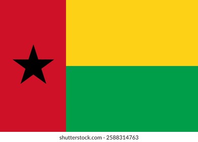 Flag of Guinea-Bissau, 3:2 Format, Guinea-Bissau Flag	