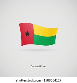 The flag of Guinea-Bissau is flying layered vector image.
