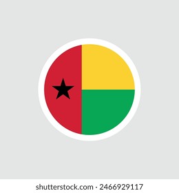 Flag of Guinea-Bissau. Guinean red-yellow-green flag with star. State symbol of the Republic of Guinea-Bissau.