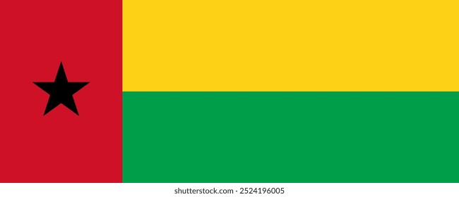 Flag of Guinea-Bissau, long version, Vector Images