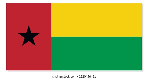 Flag of Guinea-Bissau. National symbol in official colors. Template icon. Abstract vector background.