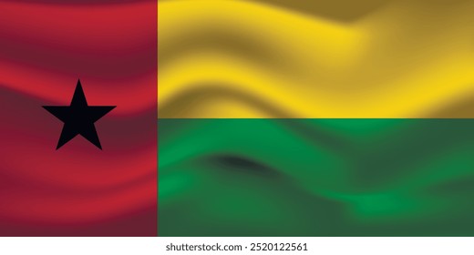 Flag of Guinea-Bissau. National symbol in official colors. Template icon. Abstract vector background.