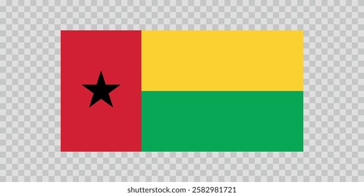 Flag of Guinea-Bissau. National symbol in official colors. Template icon. Abstract vector background.