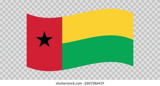 Flag of Guinea-Bissau. National symbol in official colors. Template icon. Abstract vector background.