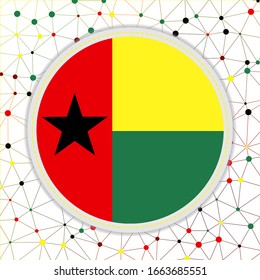 Flag of Guinea-Bissau with network background. Guinea-Bissau sign. Stylish vector illustration.