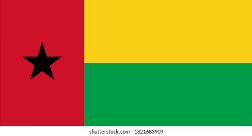 Flag of Guinea-Bissau. Official colors and proportion correctly. National Guinea-Bissau flag. Vector illustration. EPS10
