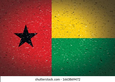 flag of guinea-bissau in retro background