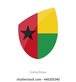 Flag of Guinea-Bissau in the style of Rugby icon. Vector Illustration.