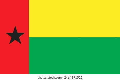 Flagge von Guinea-Bissau. Vektorillustration	