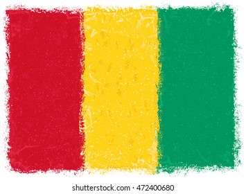 Flag of Guinea.Grunge style.