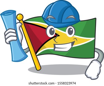 Flag guyana architect flown on mascot pole