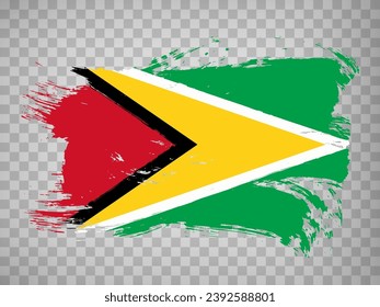 Flag of Guyana from brush strokes. Flag of Guyana on transparent background for your web site design, logo, app, UI.  Stock vector.  EPS10. svg