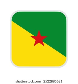 The flag of guyana. Flag icon. Standard color. flat vector square with rounded corners. Computer illustration. Digital illustration. Vector illustration