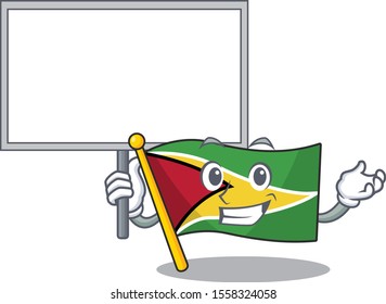 flag guyana isolated in the cartoon bring board