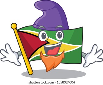 flag guyana isolated in the cartoon elf