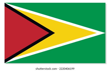 Flag of Guyana. National symbol in official colors. Template icon. Abstract vector background.