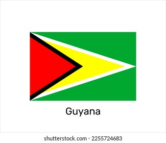 Flag of Guyana. National symbol. Guyana flag symbol. Vector illustration isolated on white background