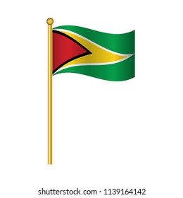 Flag of Guyana official colors and proportion correctly, waving isolated Vector illustration eps10.