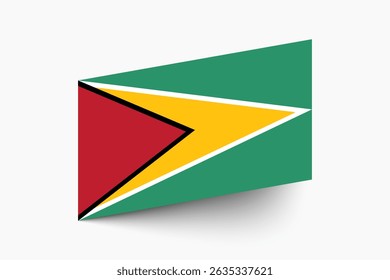 Flag of Guyana. Guyana flag official colors tilted icon digital vector illustration design.