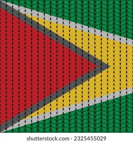 Bandera de Guyana en una barra trenzada.