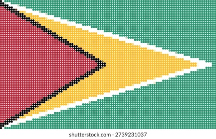 Flag of Guyana pixel art of dots