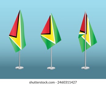 Flag of Guyana with silver pole
