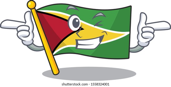 Flag guyana wink flown on mascot pole
