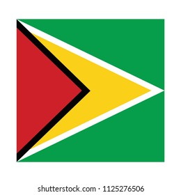 Flag of Guyana,Guyana  Flag Vector Square Icon - Illustration, Flag of Guyana. Abstract concept, icon, square, button. Raster illustration on white background.