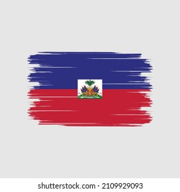 Flag of Haiti with brush style