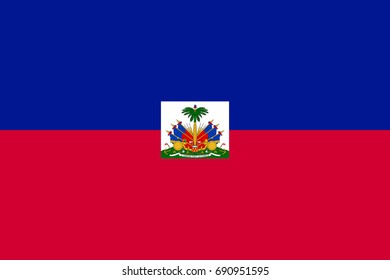 Flag Haiti flat icon. State insignia of the nation in flat style on the entire page. National symbol in the form of a vector illustration