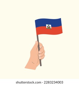 Flag of Haiti, Hand Holding flag