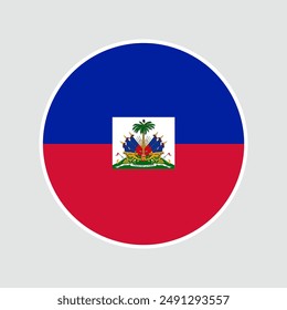 Flagge von Haiti. Flag-Symbol. Standardfarbe. Symbol für Kreis. Runde Symbolflagge. Vektorillustration.