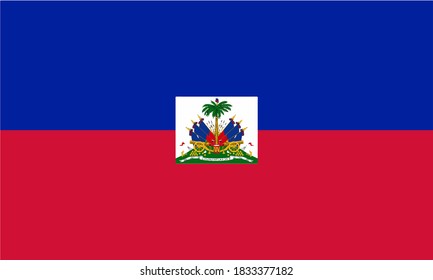 Bandera de Haití. Colores oficiales y proporción correctamente. Bandera nacional de Haití. Ilustración vectorial. EPS10