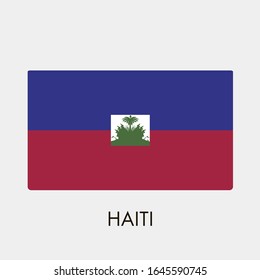 Flag of Haiti on gray background. Vector illustration in trendy flat style. EPS 10.