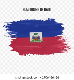 Flag Of Haiti in texture brush  with transparent background, vector illustration in eps file