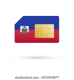 Flag of Haiti. Vector illustration of SIM Card with flag on white background