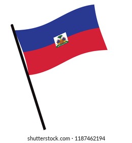 Flag of Haiti , Haiti flag waving isolated vector illustration