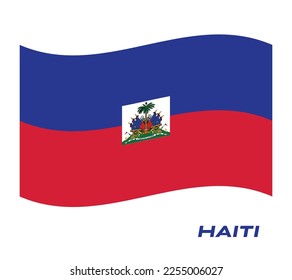 Flag of Haiti, Waving National flag of Haiti, National flag of Haiti vector illustration.
