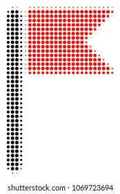 Flag halftone vector icon. Illustration style is dotted iconic Flag icon symbol on a white background. Halftone pattern is round points.